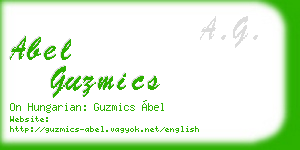abel guzmics business card