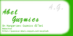 abel guzmics business card